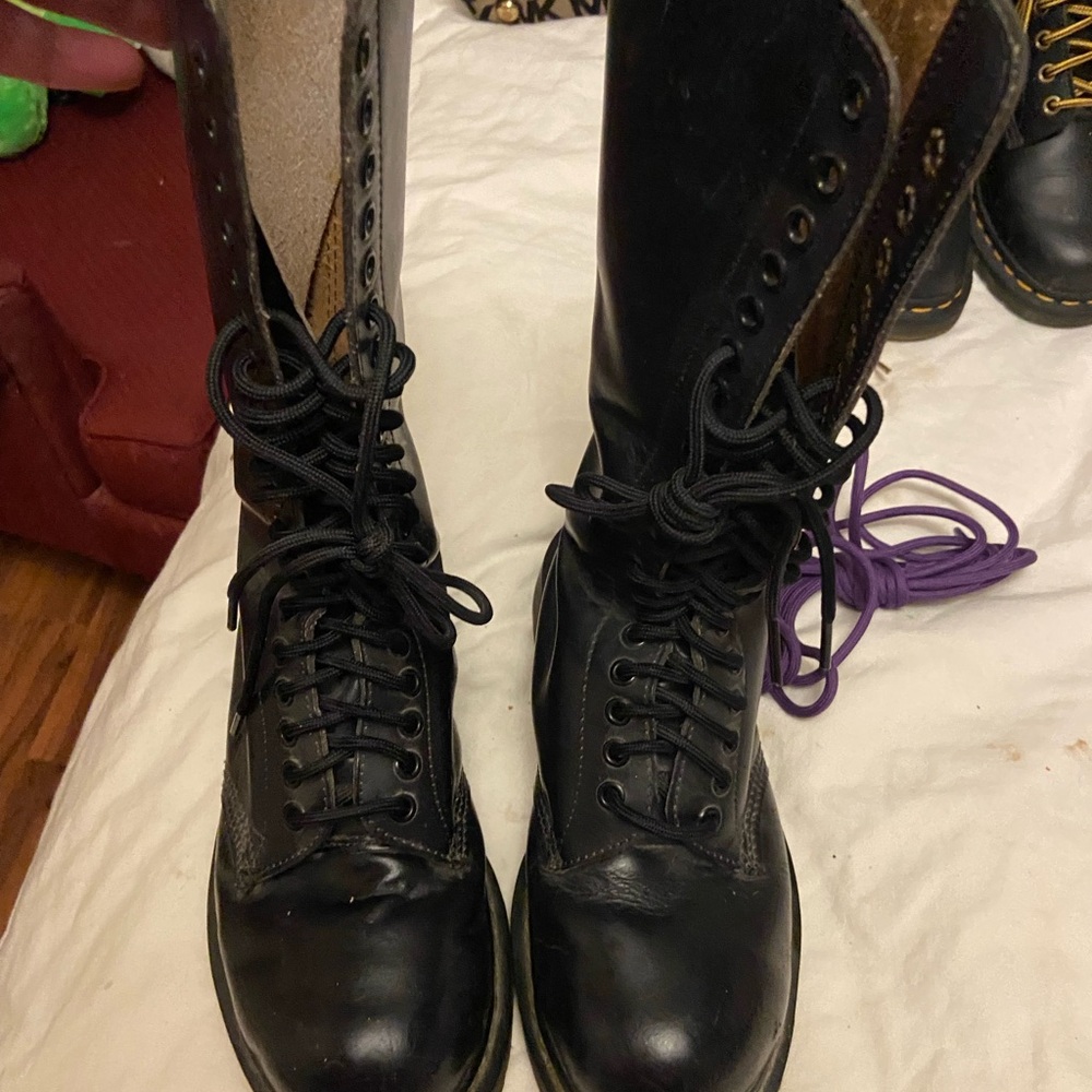 Dr. Martens Black Combat Moto Boots